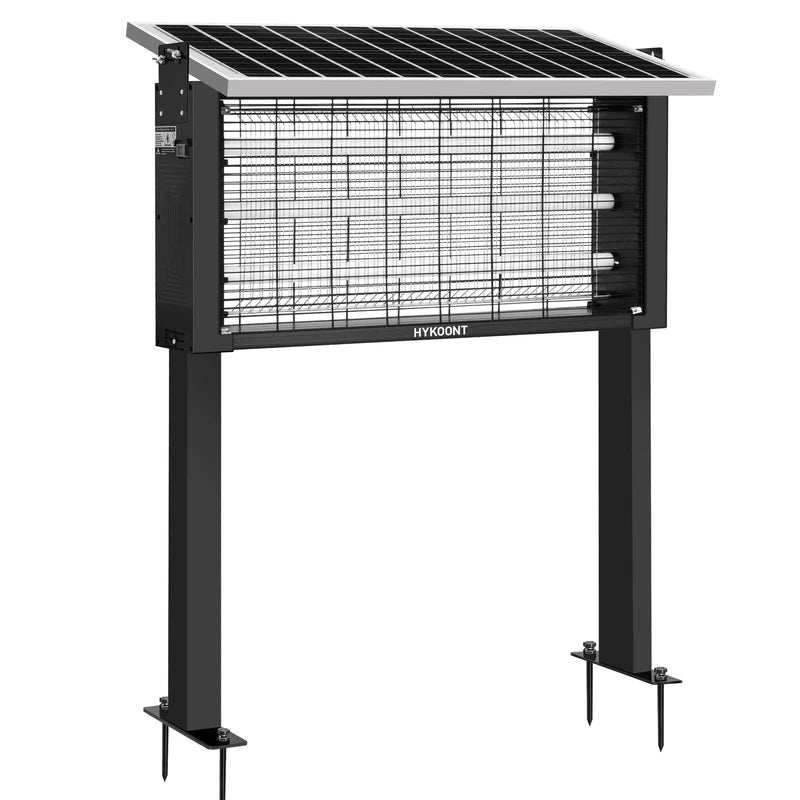 Solar Bug Zapper Light Covers 8,000 Sq Ft – Big Size Triple UV Tube | Kills Mosquitoes