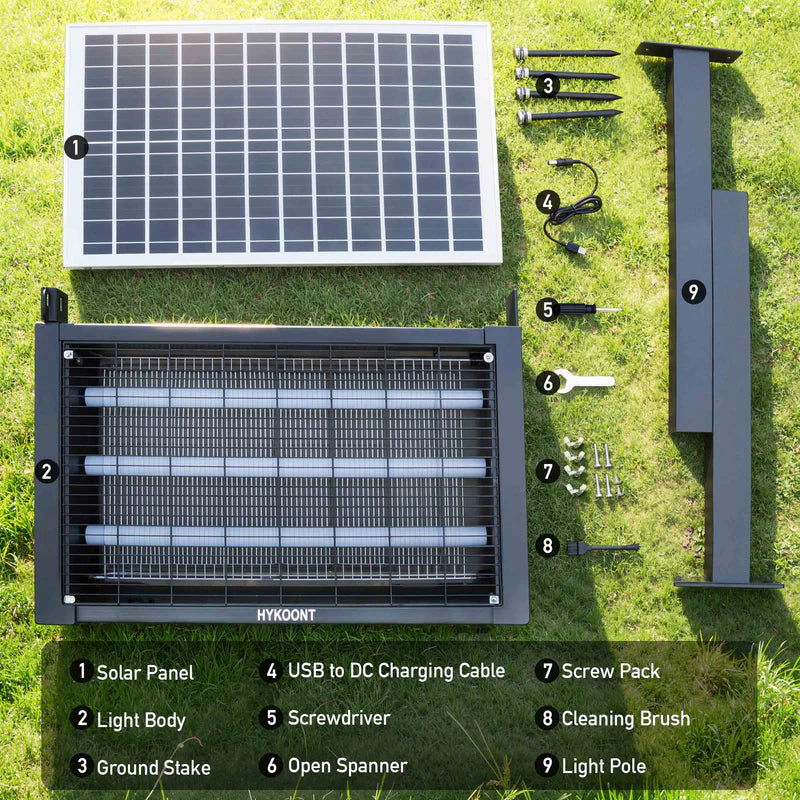 Solar Bug Zapper Light Covers 8,000 Sq Ft –  Big Size Triple UV Tube | Kills Mosquitoes