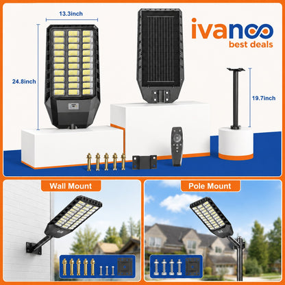 Solar Street Light 5000w | Never Goes Dark Solar Security Light with Motion Sensor for Outdoor Garden Street Yard Fall Porch Decor