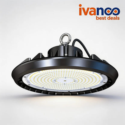Ivance LED high bay light fixture on a white background